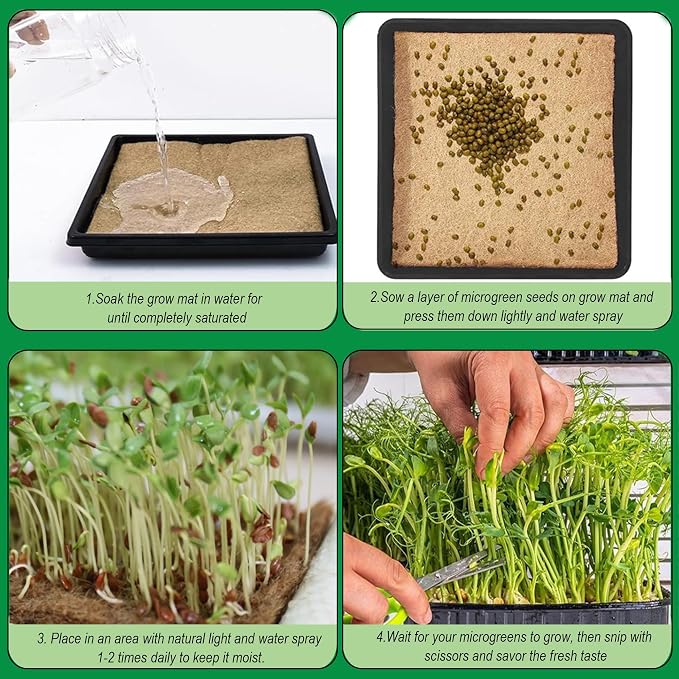 1 Roll 10" x 160" Microgreen Growing Trays Mat, Jute Fiber Grow Mats, Natural Fiber Grow Kit for Germination Tray, Perfect for Sprout Wheatgrass, Bean Sprouts, Hydroponic Seed Growing