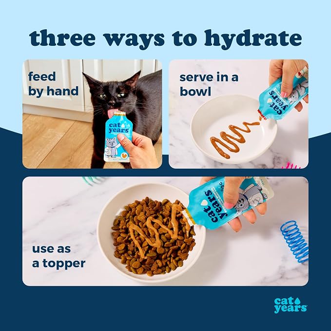 Cat Years Daily Lickable Cat Treat, Squeezable Hydration Booster, Supplement for Cats, 7-Pack, Chicken Flavor