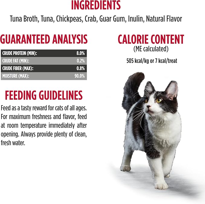 Nulo Freestyle Lickable Cat Treats - Perfect Purées Tuna & Crab, Squeezable Grain-Free Wet Cat Food Topper, High Moisture for Hydration, 48 x 0.5oz