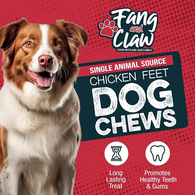 Nail-Free Chicken Feet for Dogs, 75 Count Bulk Pack — Single-Ingredient Air-Dried Dog Chews, Glucosamine and Chondroitin Joint Support, Grain-Free Natural Treat for Hip Health