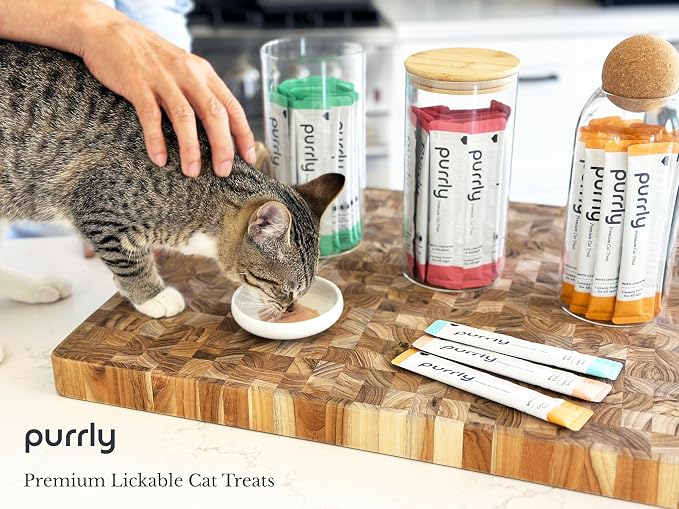 Purrly Low Calorie Premium Lickable Cat Treat Topper Healthy Chicken Variety Bundle (90 Count) Human-Grade Protein with Functional Nutrients Wet Squeeze Creamy Purée Grain-Free Non-GMO Low-Phosphorus