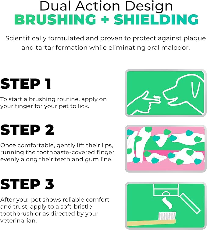 Tartar Shield® Pro Care Natural Coconut Toothpaste for Dogs & Cats, VOHC Accepted, Clinically Proven Plaque, Tartar & Halitosis Reduction, Human-Grade Ingredients, 3 oz.