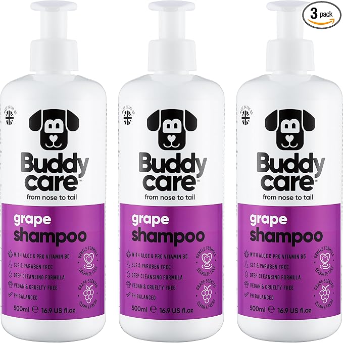 Grape Dog Shampoo by Buddycare | with Aloe Vera and Pro Vitamin B5 (50.72oz)