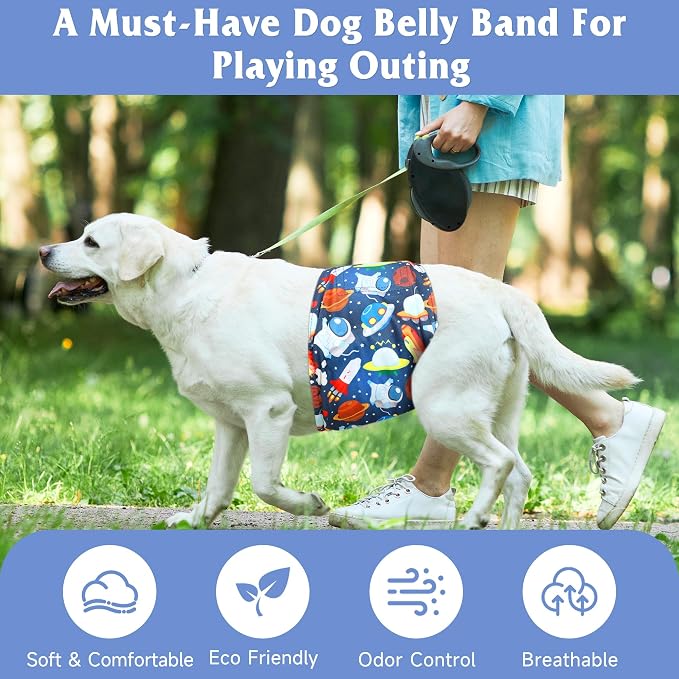 Dog Diapers Male, Belly Bands for Male Dogs, High Absorbing Extra Small Male Dog Wraps for Doggie & Puppy in Incontinence or Excitable Urination and Training(XXL)