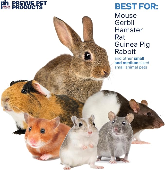 Prevue Pet Products Blockbuster Small Animal Toy Bundle - Natural Chew Toy Enrichment Set with Raffia & Mineral Block, Cage Accessories for Guinea Pigs, Rabbits, Hamsters, Gerbils, Rats & Chinchillas