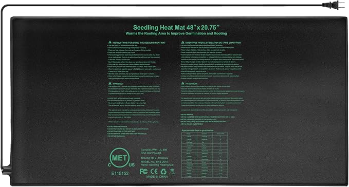 Seedling Heat Mat,20"x20.75" Heat mats for Seed Starting,Waterproof Plant Heating Mat Heating Pad for Seed Germination,Hydroponic Heating Pad Seed Starter