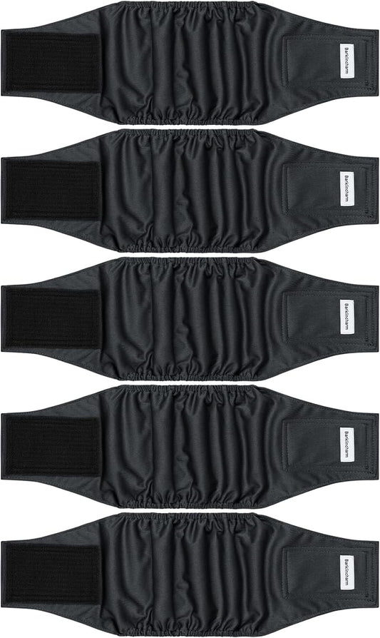 5 Pack Dog Diapers Male, High Absorbing Dog Wraps, Belly Bands for Male Dogs with Incontinence or Frequent Urination, Doggie Diapers XXL, Black
