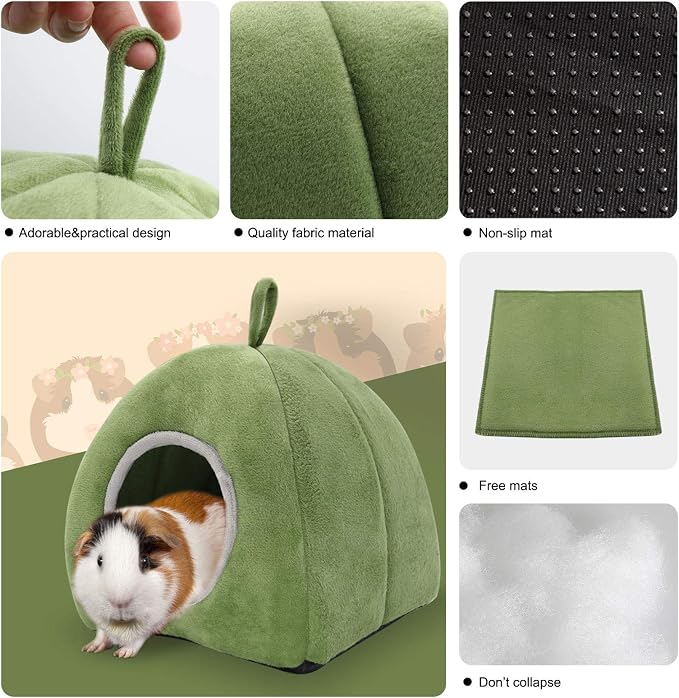 YUEPET Guinea Pig Bed 2 Pack - Washable Cage Accessories Small Animal Bed Hideout for Guinea Pig, Chinchilla, Hamsters, Hedgehog