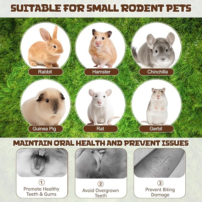 Novabright 33 PCS Rabbit Chew Treat Toys Set Natural Bunny Enrichment Toys for Teeth Health Indoor Outdoor for Rabbit Guinea Pig Chinchilla Hamster(Classic)