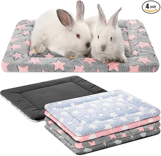 VitalCozy 4 Pcs Dog Crate Pads, Ultra Soft Warm Washable Anti-Slip Kennel Bed Mat for Pets, Reversible, Replaceable, Cage Liner for Small Medium Large Dogs and Cats(18 x 14 x 1.6 Inch,Star,Colorful)