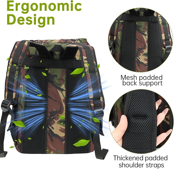 Cat Dog Backpack Carrier for Hiking Travel Portable Pet Daypack for Dog Cat Below 7kg/15.5lbs -Camouflage Olive