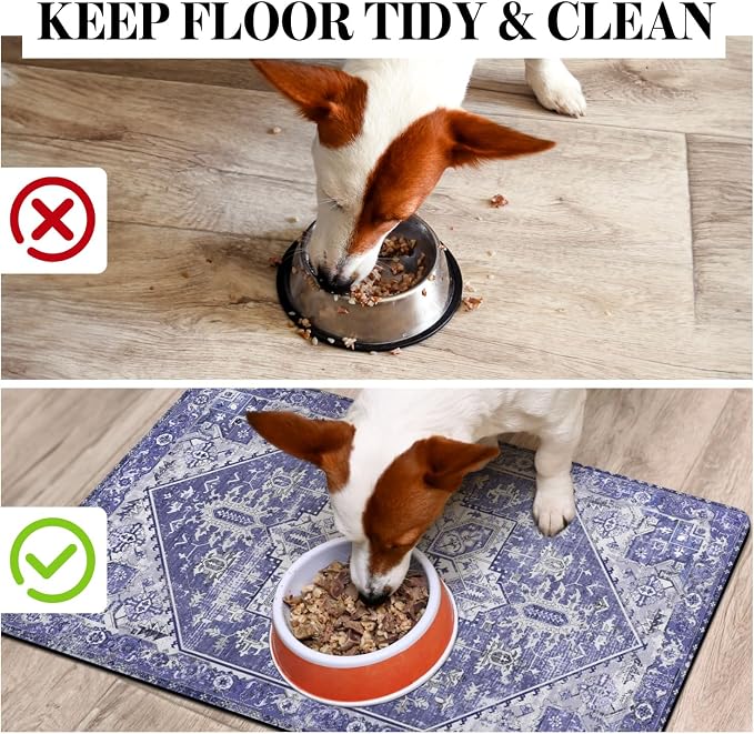 Dog Food Mats for Floors, Absorbent Dog Bowl Mat for Food and Water Dispenser Mat, Quick Dry Cat Food Mat Pet Supplies
