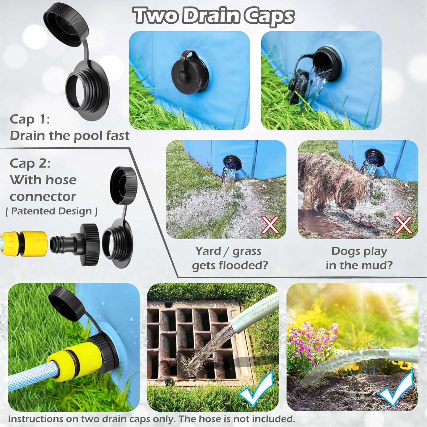 Jasonwell Foldable Dog Pet Bath Pool Collapsible Dog Pet Pool Bathing Tub Kiddie Pool Doggie Wading Pool for Puppy Small Medium Large Dogs Cats and Kids 63" Blue