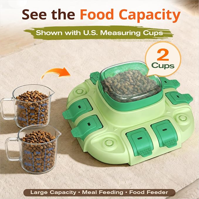 KADTC Dog Puzzle Toy, 2 Levels of Challenge, Push-to-Release Treat Dispenser, Slow Feeder & Mental Stimulation Enrichment Toy for Small Medium Large Dogs