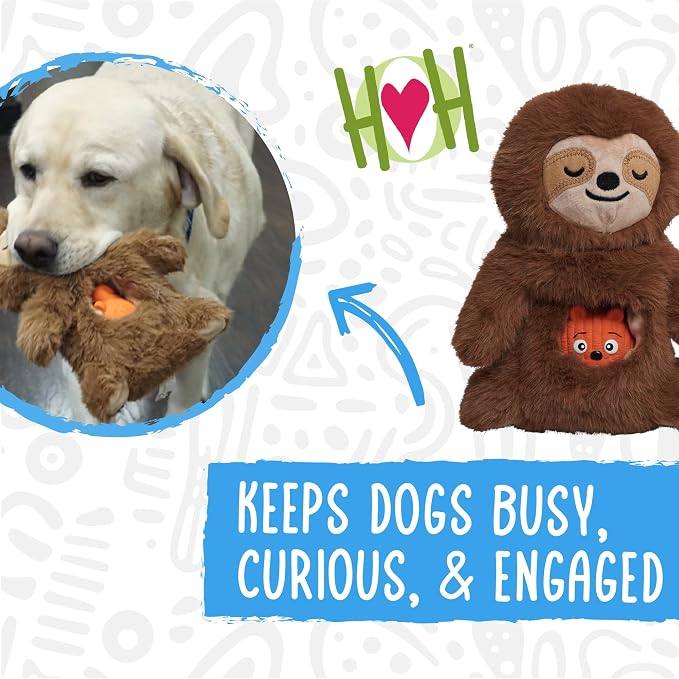 HuggleSnuffles Snuggle & Zoom Interactive Enrichment Toy for Dogs - Hide and Seek Dog Toy for Ruff-Tex Ball & Treats, Puppy Games to Keep Them Busy, Foraging Puzzle Plush for Boredom - Large, 10"