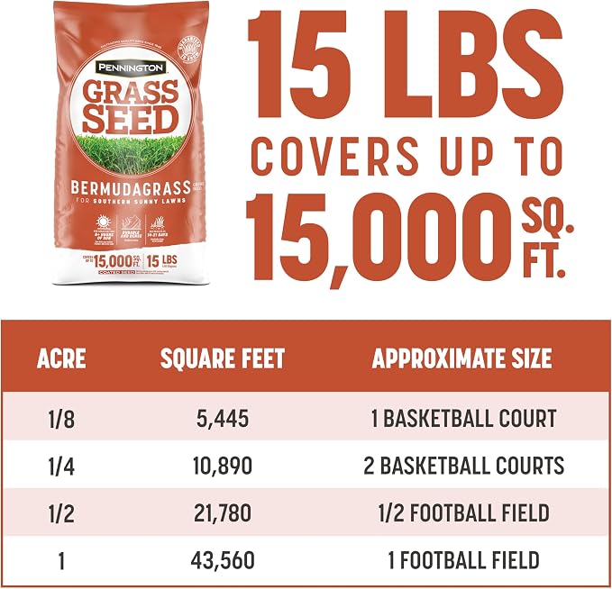 Pennington Bermudagrass Grass Seeds for Lawn, 15 lb