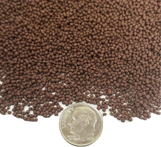 0.5-0.8mm Floating California Blackworm Pellets with Color Enhancers & Vitamins for All Cichlids, All Tropical Fish and All Koi & Pond Fish - 10-lbs