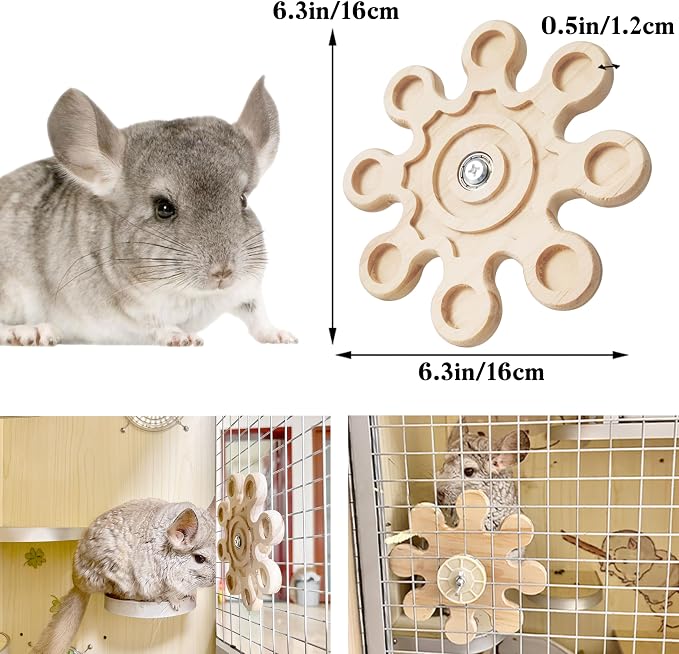 Small Pet Habitat Bundle - Snow-Themed Chew Toy & Large Hideout for Chinchillas, Rabbits, Ferrets