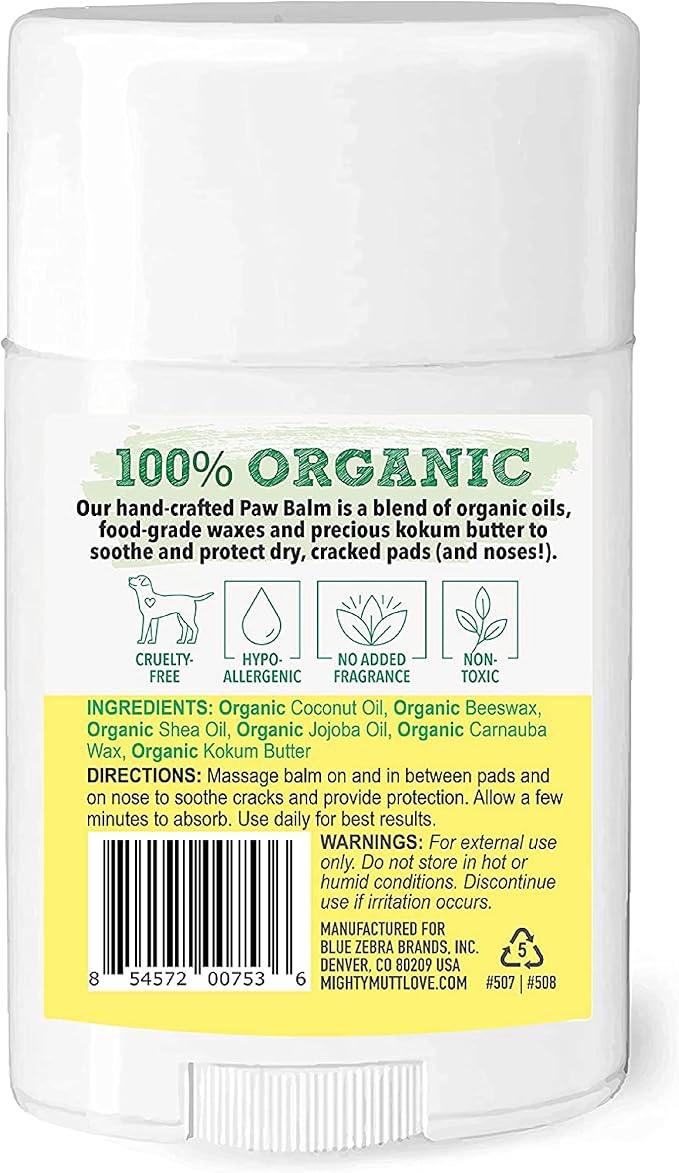 Mighty Mutt Waterless Dog Paw Cleaner + Organic Dog Paw Balm | No Rinse Foaming Cleaser with Brush | Fragrance Free | Moisturize & Sooth Dog Paw Pad