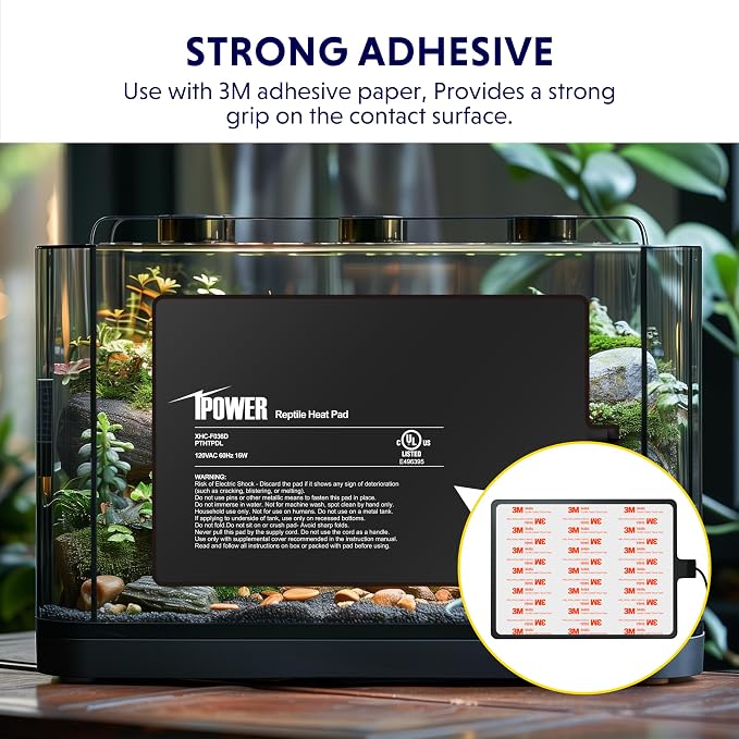iPower Reptile Heat Pad 8 by12 Inch Under Tank Terrarium Warmer 16W Heating Mat for Turtle, Lizard, Frog, Snake, Hermit Crab and Other Small Animals (Pack of 2)