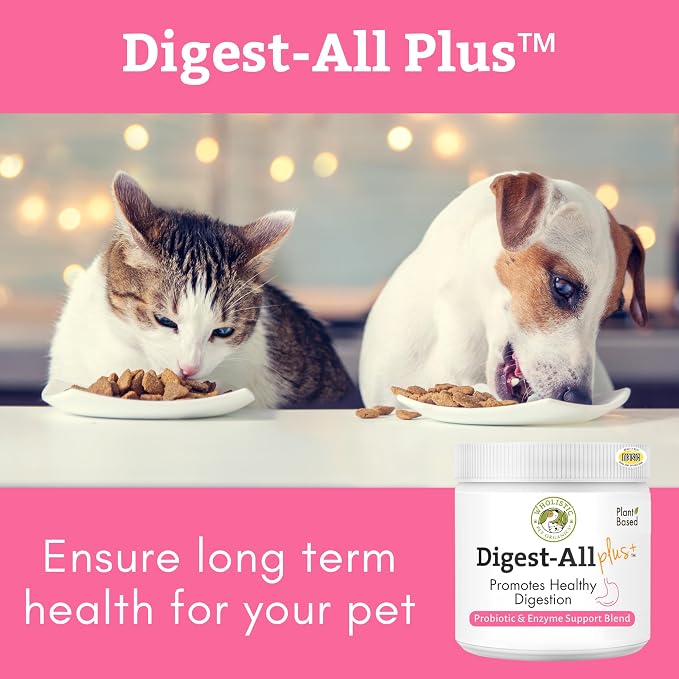 Wholistic Pet Organics Daily Cat & Dog Probiotics for Digestive Health, Anti Diarrhea & Gut Support - Probiotics for Dogs with Digestive Enzymes & Prebiotic Fiber - Cat Probiotic - 2 Oz - 57 Scoops