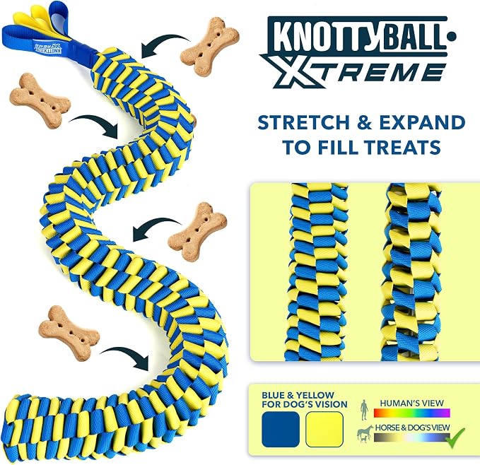 Race&Herd KnottyBall Xtreme Snuffle Ball for Dogs - Interactive Dog Puzzle Toy for Smart Dogs, Treat Puzzle Toys for Dogs Enrichment, Dog Snuffle Toy Ball Treat Dispensing Smart Dog Toys