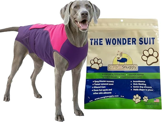 SurgiSnuggly Disposable Dog Diapers Female or Male Dogs, Great Cover for Female Dog Diapers for Heat Cycle and Better Than Dog Suspenders- Wrap Around Legs for Superior Fit XLL PP DK