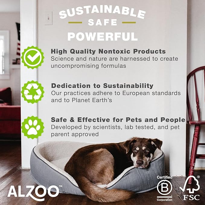 ALZOO Flea & Tick Cat Collar and Flea & Tick G+ Powder, 100% Plant-Based Active Ingredients