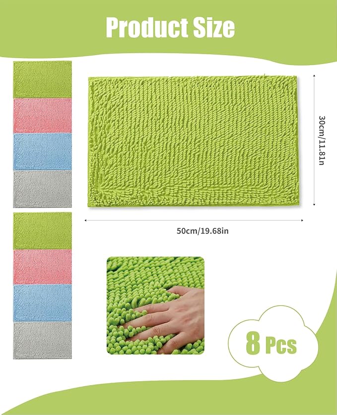 8 Pcs Guinea Pig Cage Liner, 20x12 Inch Washable Fleece Guinea Pig Pee Pads, Reusable Rabbit Bedding Mats for Small Animal Training (Gray, Green, Pink, Blue)