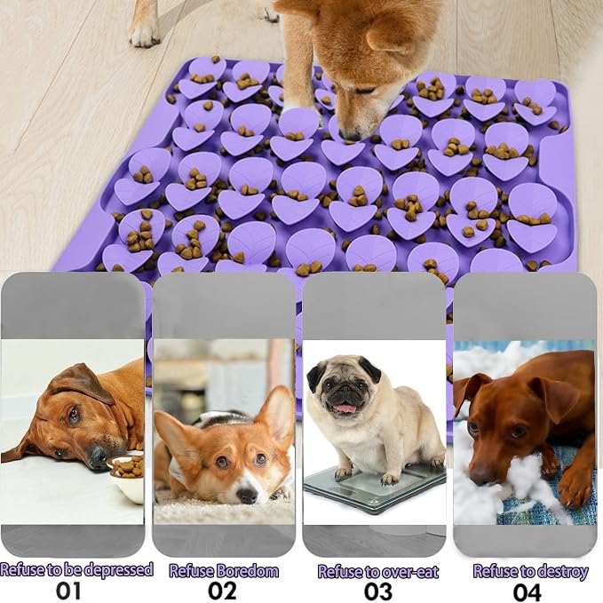Silicone Snuffle Mat for Dog & Femont Slow Feeder Lick Mat with Suction Cups for Slow Eating