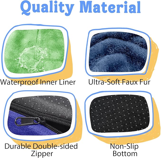 Chez Paw Large Orthopedic Dog Bed for Extra Large Dogs, Waterproof XL Egg-Crate Foam Dog Bed with Removable Washable Cover & Non-Slip Bottom, 4-Sided Bolster Support, Lavender Blue 42"x30"x7.5"
