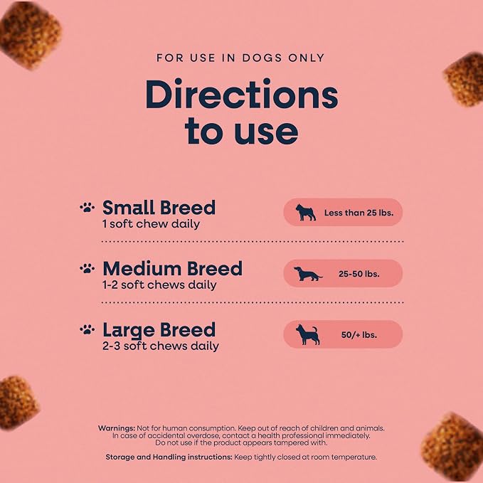 Skin & Coat Support for Dogs | Omega-3 Fish Oil, Biotin & Vitamins A & D3 for Healthy Skin, Shiny Coat & Essential Nutrient Balance | Beef Flavor Soft Chews, 90 Count