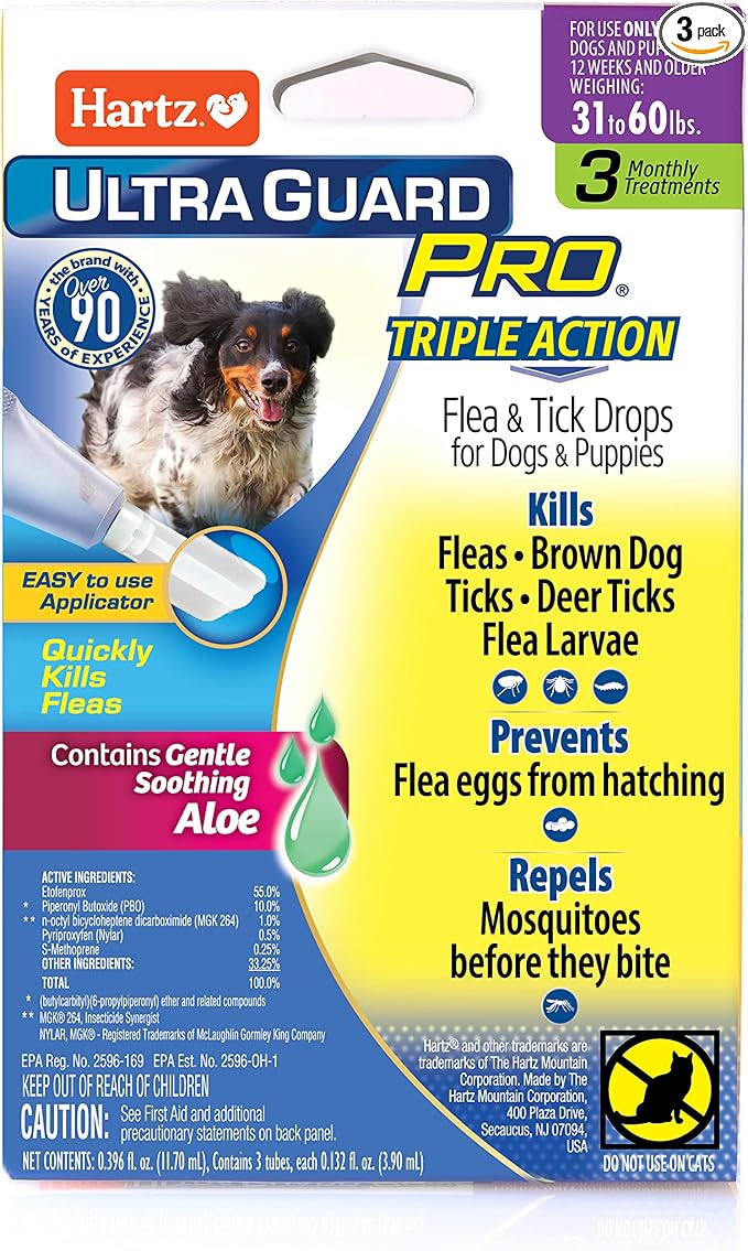 Hartz UltraGuard Pro Flea Tick Drops for Dogs 3160 lbs