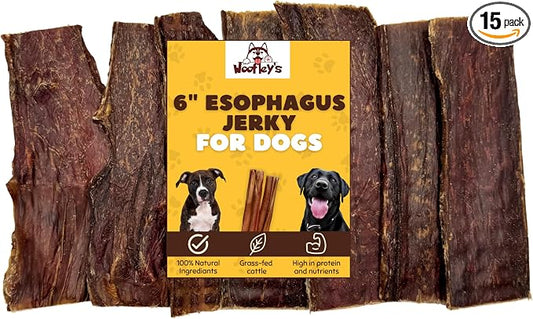 Woofley's - Esophagus Jerky (15 Count)- Gullet Sticks for Dogs - Safe Jerky Dog Chews -Easily Digestible Dog Jerky Bully Sticks