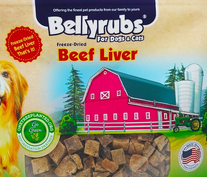 Freeze-Dried Beef Liver Treats for Small to Large Dogs 14oz | 100% Real Beef Liver Chews | All-Natural Gluten & Grain Free | High Protein Premium Dog Training Treat | Made in USA
