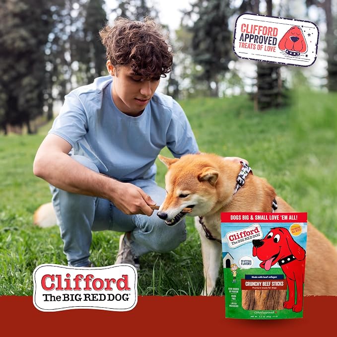 Clifford® Bundle - Snuffle Treat Mat + Crunchy Beef Sticks Dog Treats (24 Count)
