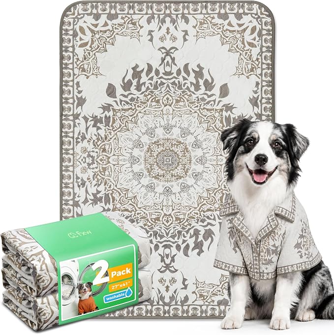 FXW Washable Pee Pads for Dogs, Puppy Pads with Super Absorbent, Specifically Designed for 42inch Cages, 27" x 41" Rectangle, Boho, 2 Packs