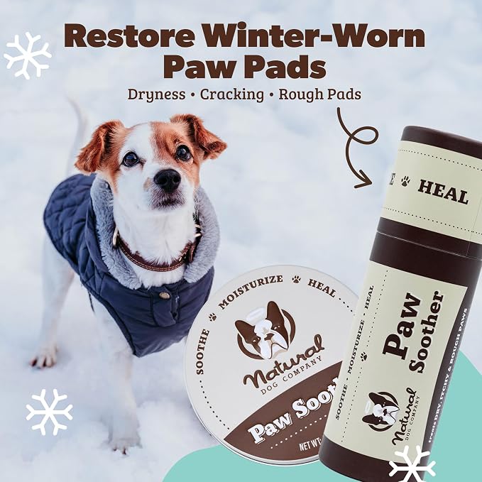 Natural Dog Company Paw Soother Balm Bundle, (1) 2 oz. Tin & (1) Travel Stick, Dog Paw Cream and Lotion, Moisturizes & Soothes Irritated Paws & Elbows, Protects from Cracks & Wounds