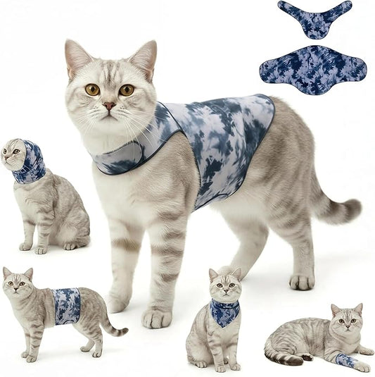 DAJIDALI® Dog & Cat Anxiety Vest & Spay Recovery Suit – Silent Adjustable Calming Wrap for Surgery & Thunderstorms – 2-Piece Cone & Recovery Onesie Alternative