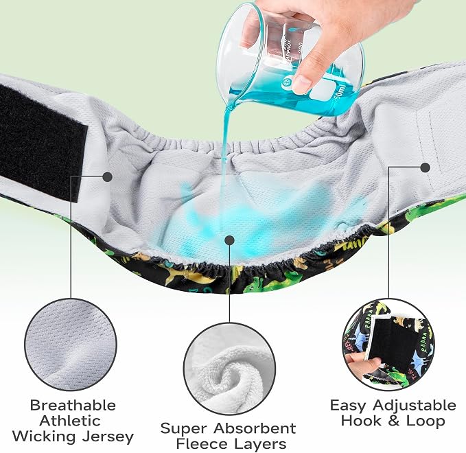 Male Belly Bands Dogs Diapers(4 Pack), Washable Reusable High Absorbing Boy Doggy Wraps Panties Doggie Puppy Pooping Potty Training Incontinence Marking Pañal para Perro Large