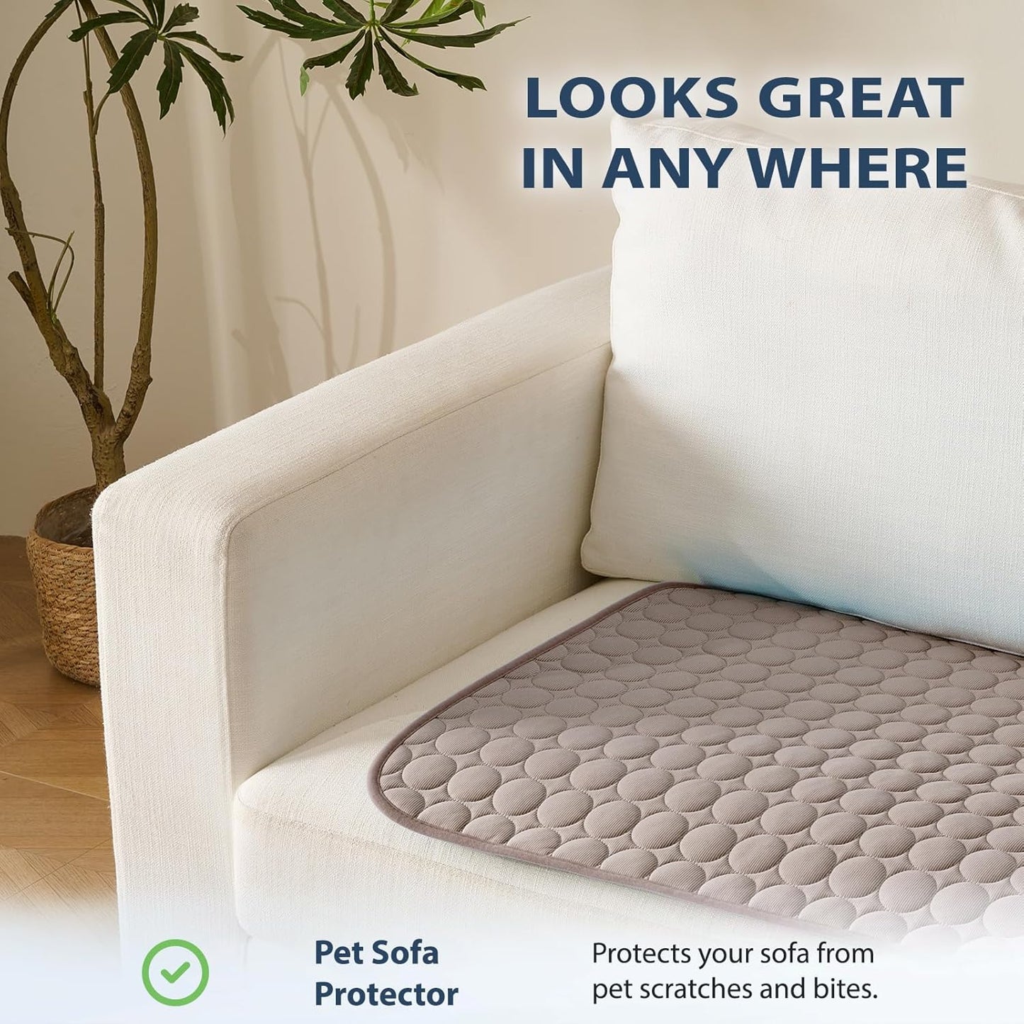 MICROCOSMOS Summer Cooling Mat & Sleeping Pad- Water Absorption Top, Materials Safe, Easy Carry, EZ Clean. Keep Cooling for Pets, Kids and Adults.(Brown, 48" x24")