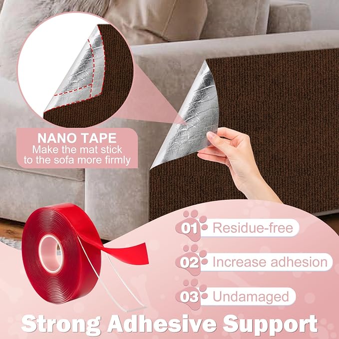 ENONCI Anit Cat Scratch Couch Furniture Protector,78.7x15.8 Cat Wall Corner Scratcher Pads Mat,DIY Cats Scratching Carpet Post Board Replacement