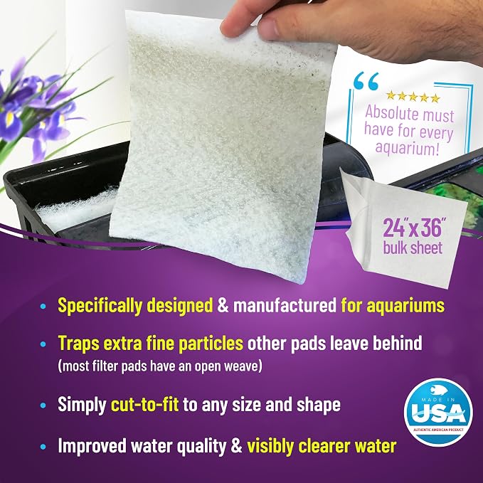 TankFirst Aquarium Water Conditioner 250 mL and Water Polishing Filter Pad 100 Micron - 1pack, Made in USA (Value Pack)