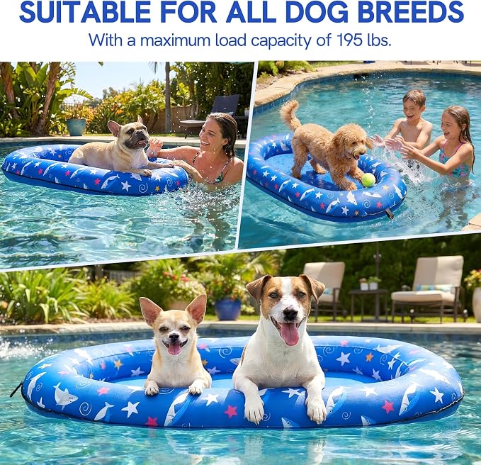 Dog Pool Float, Dog Pool Floats for Small, Medium and Large Dogs, Inflatable Pet Swimming Floats for Pool Lake Camp