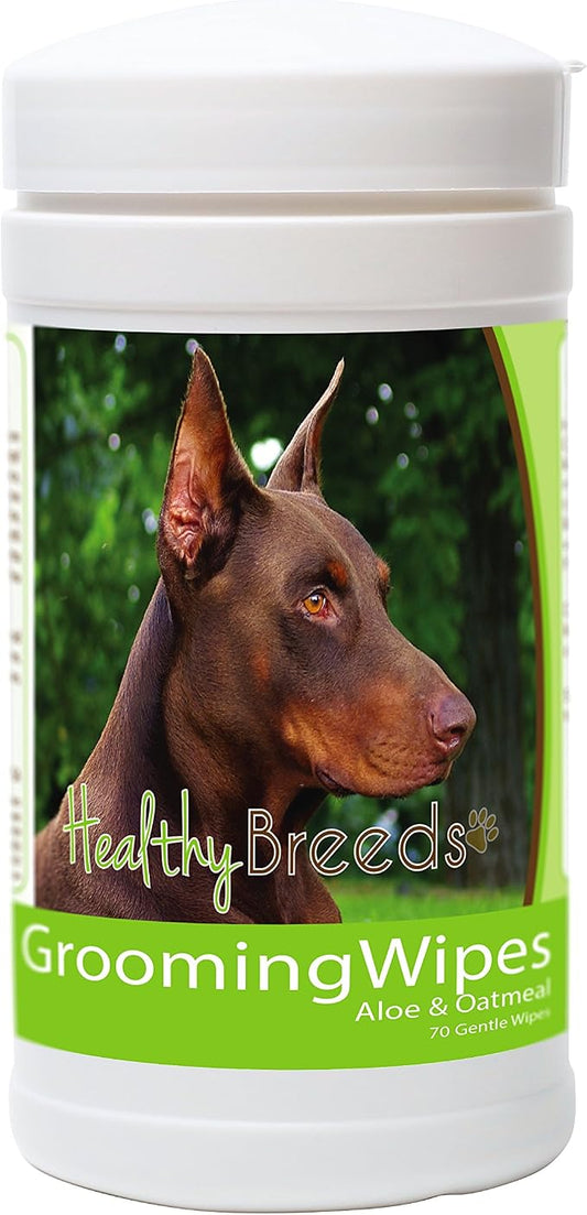 Healthy Breeds Doberman Pinscher Grooming Wipes 70 Count