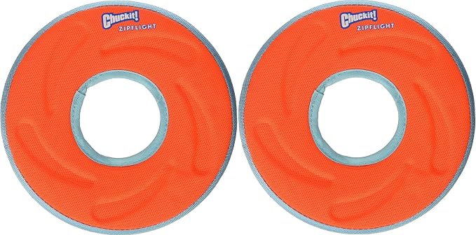 Chuckit 18100 Medium Chuckit! Zipflight Frisbee Dog Toy, Colors May Vary - Pack of 2