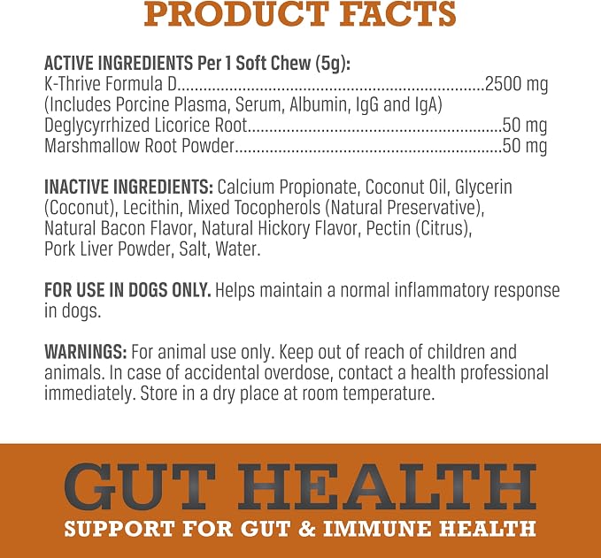WINPRO Dog Gut Health Supplement – Plasma-Powered Soft Chews for Dog Immune Health Support & Gut Health, Made with Natural Ingredients for Dogs of All Breeds & Sizes - 60 Count