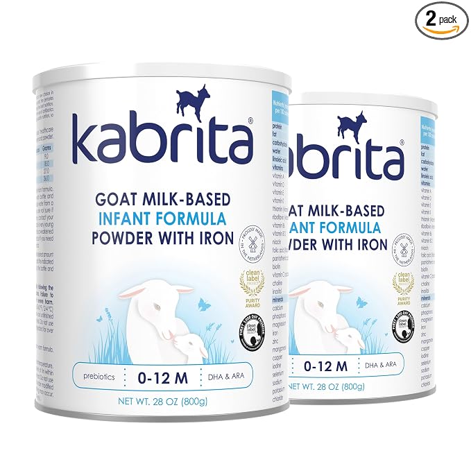 Kabrita Goat Milk-Based Infant Formula Powder, Designed for Gentle Digestion, Gentle Alternative to Cow’s Milk, with Iron, DHA, ARA & Prebiotics, for Infants 0–12 Months, Non-GMO, 28 oz (Pack of 2)