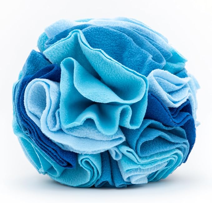 Puppington Pupper Snuffle Ball - Snuffle Mat for Large & Small Dogs - Interactive Slow Feeder Dog Bowls - Dog Enrichment Toy (Large, Blue)