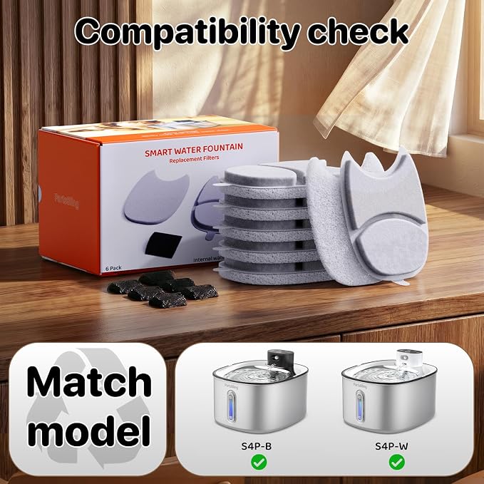 PartsBling Cordless Cat Water Fountain Stainless Steel, 4.2L/142oz Battery Operated Pet Fountain, Ultra Quiet Water Dispenser Cats&Dogs, 5000mAh Rechargeable, Easy to Clean, Includes 4 Filters, White